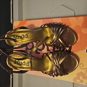 Brand New in Box bronze metallic heels